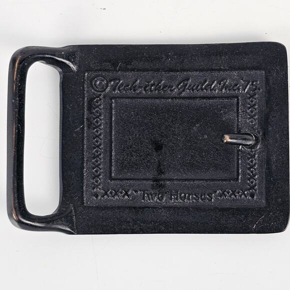 VTG 1975 Brass belt buckle Teck-Ether Guild Two Horses 2.25 x 2 5/8 - Picture 6 of 6